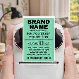 FINDAT Green Thermal Labels 50 x 80 mm Rectangular Waterproof Vinyl Printable Thermal Stickers for Barcode Office Home Compatible with M110 M220 T50M Label Printer Pack of 100