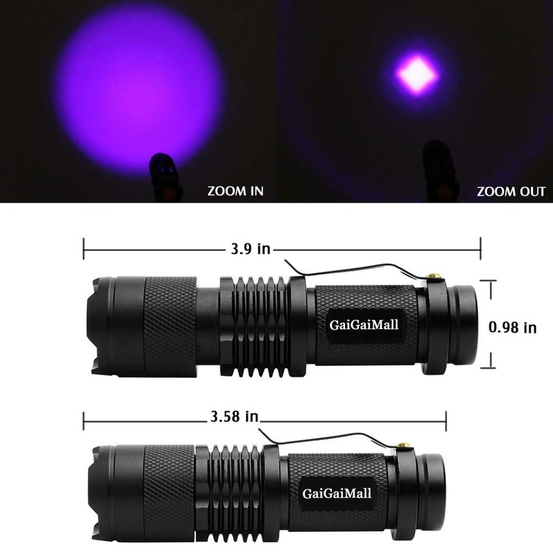 GaiGaiMall 4 Colors Flashlights Including Red Green Blue Black Light
