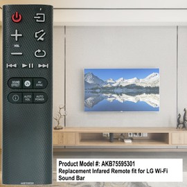 New AKB75595301 Replacement Remote Control fit for LG Wi-Fi Sound Bar SK6 SK8 SK6Y SK8Y SK9Y SKC9 SK10Y SKM6Y SPK8-W SPK5B-W SK6Y.DUSALLK SK8Y.DUSALLK SKC9.DUSALLK SK10Y.DUSALLK SKM6Y.DUSALLK