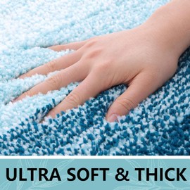OLANLY Luxury Microfiber Bath Mat, Extra Soft and Absorbent Bathroom Mat, Non-Slip Plush Shaggy Bathroom Rug, Machine Wash Dry, Bath Rugs for Bathroom Floor, Tub and Shower, 20x30, Peacock Blue