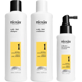 Nioxin Kit #1 de Crecimiento de Cabello, para Cabello Natural con Caída Moderada (3 Piezas: Shampoo 150ml + Acondicionador 150ml + Tratamiento 50ml)