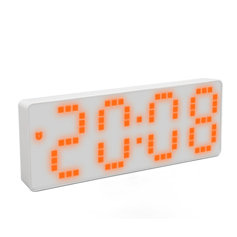 Digital Alarm Clock 3 Levels Brightness Orange Number Desktop LED