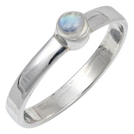 JEWELSTREZORO Mondstein Edelstein Bandring Männer & Frauen Bandring Bandring 925 Sterling Silber Bandring Geschenkartikel Handarbeit TSR106K_74 (23.6)