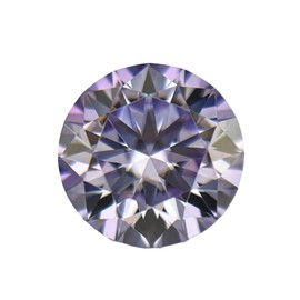 Light Purple 0.5-4ct Moissanite Loose Stone Round Brilliant Cut Synthetic Diamond Stones for Jewelry Making with GRA Certificate, 5mm 0.5ct, Non-Precious Metal, moissanite