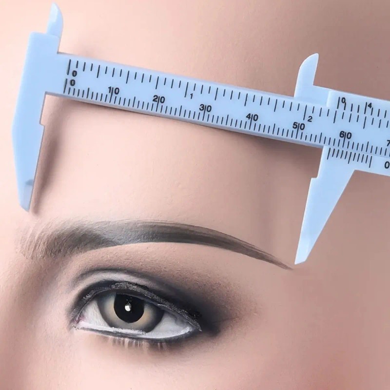 Kit Regla Vernier Hilo Entintado Cejas Plantillas Cepillo F