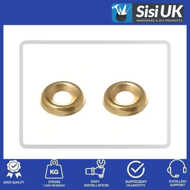 Screw Cup Washer Brass No. 8 Electro Brass Plated Screw