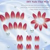 24 Pcs Glitter Almond Shaped Fake Nails - French Tip