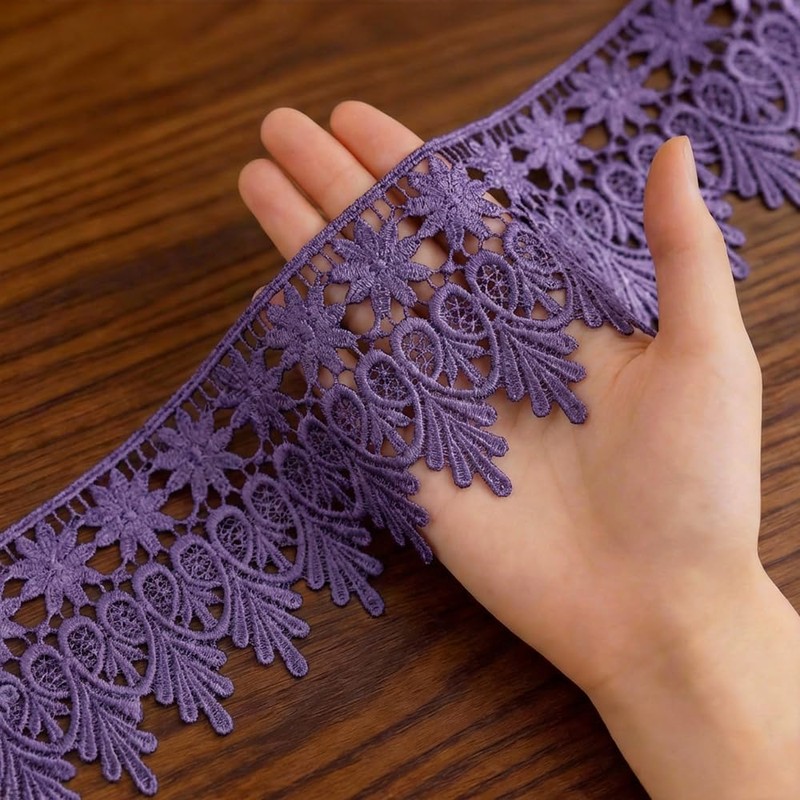 Pocoxll 15 Yards Floral Lace Trim, 8.5CM Wide Lace Ribbon