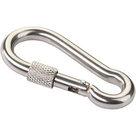 M12 (12mm x 140mm) Steel Snap Hook with Safety Screws Locking Carabiner Clip Snap Hook Spring Loaded Steel Karabiner (Pack of 2)