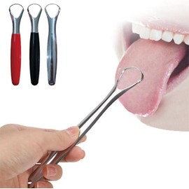 1Pc Sliver Tongue Scraper,Tongue Cleaner Cure Bad Breath,Metal Tongue Scraper, Stainless Steel Tongue Scraper,Professional Tongue Cleaner for Fresh Breath and Oral Care,Tongue Brushes,Scrapers Cleaner