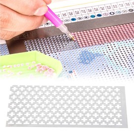Diamond Painting Ruler Square Point Mesh, DIY Diamond Drawing Mesh Ruler Grid 5D Diamond Painting Ruler Tool, 6.2x2.8in Stainless Steel Diamond Painting Fix Tool for DIY Art Craft