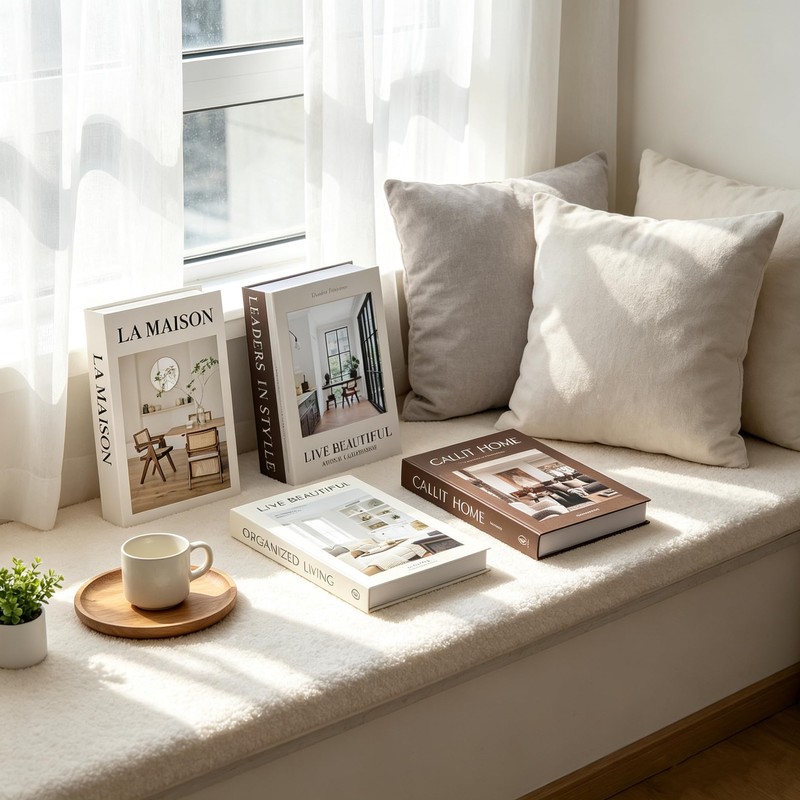 5 PCS Decorative Faux Books Set, Hardcover Fake Book Decor