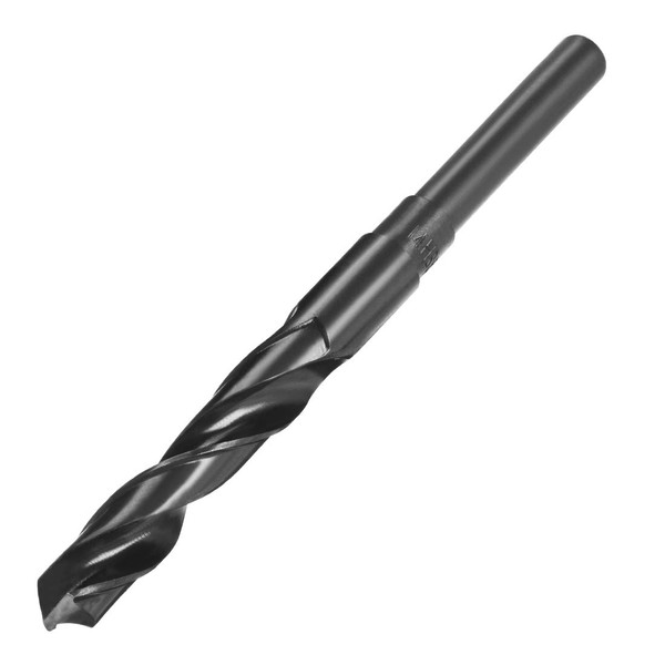 sourcing map Reduced Shank Drill Bit 14mm High Speed Steel HSS 9341 Black Oxide with 1/2 Inch Straight Shank