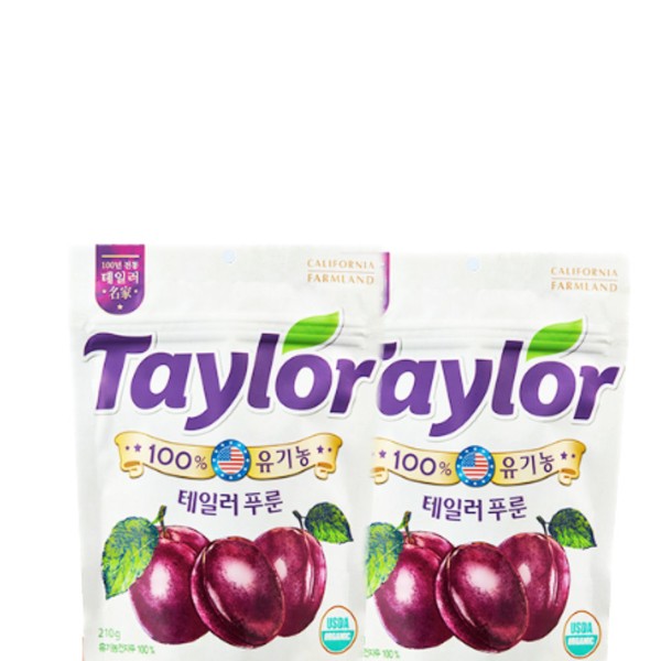 Taylor Organic Prune Dried Plums 210g 6 bags / 테일러 유기농 푸룬 건자두 210g 6봉