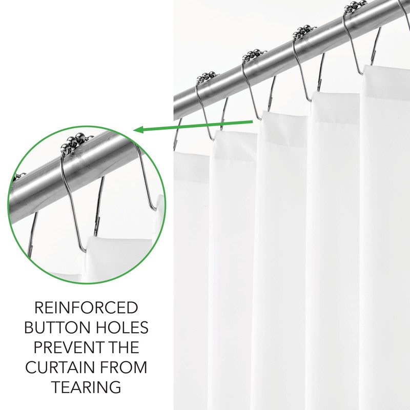 mDesign Wide Stripes Shower Curtain - Washable Shower and Bath