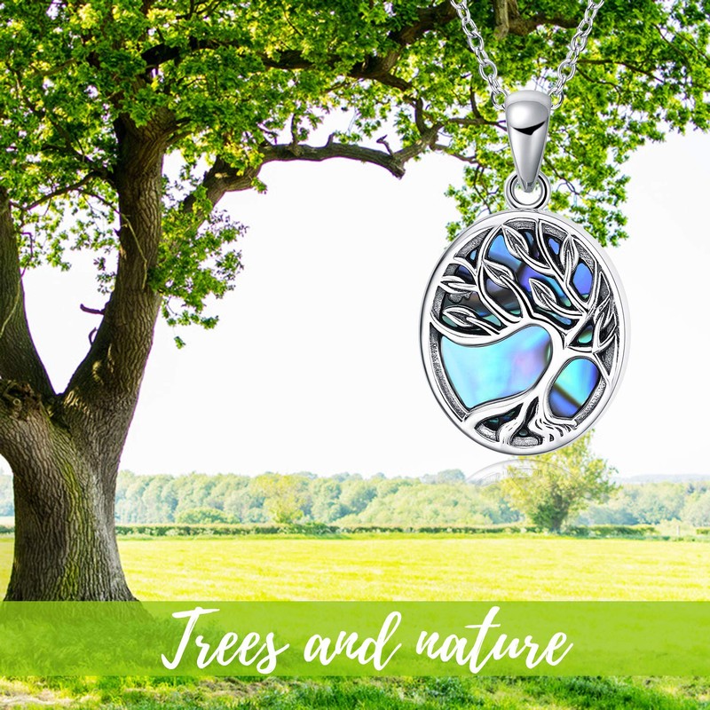 YAFEINI Tree of Life Locket Necklace Sterling Silver That Holds