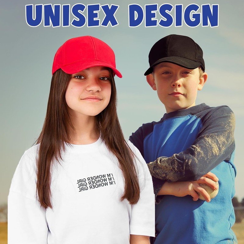HiFEN® Unisex-Kinder-Baseballkappe, vorgebogen, einfarbig, verstellbar, für den Außenbereich, Sommer, Sonnenhut,