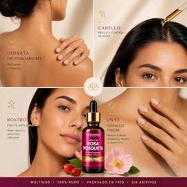 Aceite Rosa Mosqueta Puro PERENNIS  Aceite Facial Hidratante y Regenerador para Piel  Rosa Rubiginosa 100 Pura Prensada en Fro  Ideal para Gua Sha,...