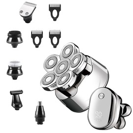 6D Floating Rotary Razor Men's Electric Head Shaver USB Rechargeable Hair Trimmer 6 in 1 Waterproof Beard Trimmer Care Kit