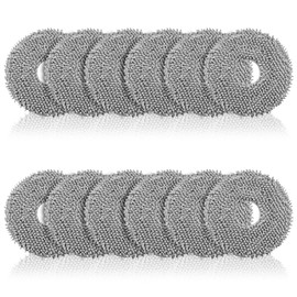 12 Pack Mop Pads for Roborock Saros 10R/QV 35A/Qrevo S/Qrevo Master/Qrevo Curv/Qrevo Slim/Qrevo Plus/Q Revo/Qrevo Pro/Qrevo Edge Robot Vacuum Cleaner,Washable Reusable Round Microfiber Mop Pads