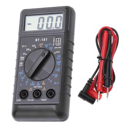 Digital Multimeter, DT182 AC DC Voltmeter Ammeter Portable Digital Ohmmeter with Probes for Voltage Current Resistance Transistor