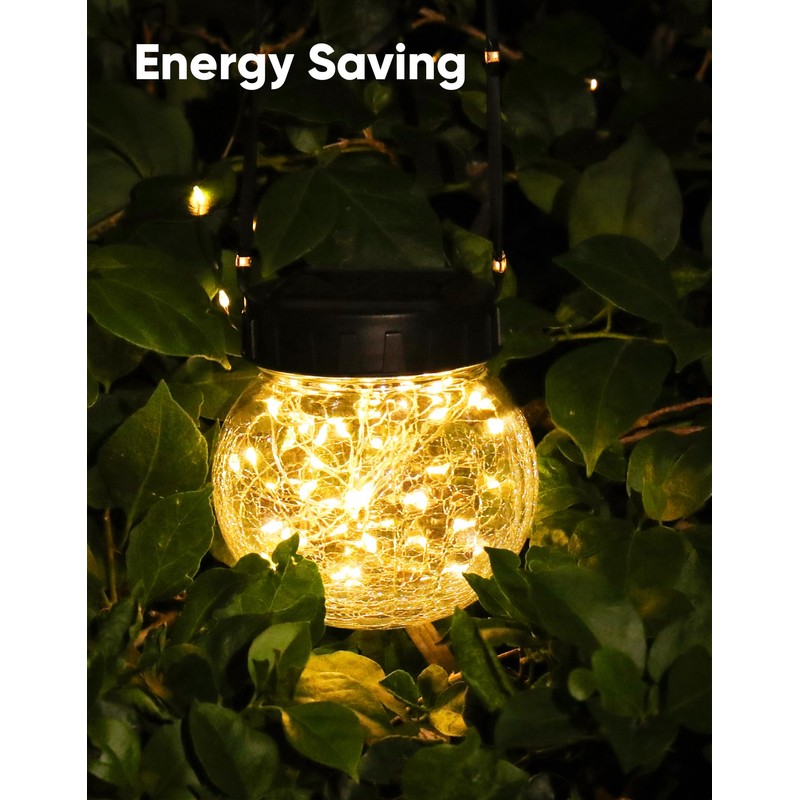 PARTPHONER Solar Lights Outdoor Waterproof 12-Pack, Solar Powered Hanging Lantern