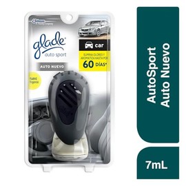 glade Aromatizante de Ambiente Continuo para Auto, Aparato con Repuesto, Aroma Auto Nuevo, 7 ml