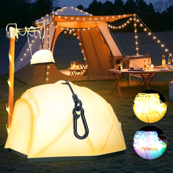 Spacelumen Camping String Lights, 15M Outdoor Stowable Fairy Lights with