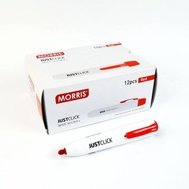 Maurice JUST CLICK White Board Marker L MRW-107 Red 12 Bags Morris / JUST CLICK 화이트 보드마카 L MRW-107 적 12자루 모리스