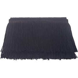 Sewing Fringe Trim Fringes 5 Yards for Clothing Accessories DIY Craft Latin Wedding Dress Lamp Shade Decoration (4 Inch Black)