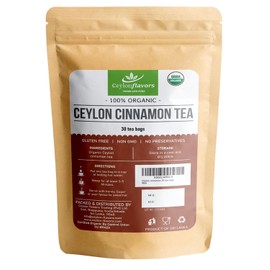 Ceylonflavors Fresh And Pure- Bolsitas de té orgánico de canela de Ceilán | Canela auténtica o de calidad superior de Ceilán, Sri Lanka | 30 bolsitas de té