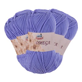 5 x 100 g Knitting Yarn Omega Crochet Yarn Acrylic Wool Classic Yarn Wool Plain Colours Choice of Colours Colour: Lilac