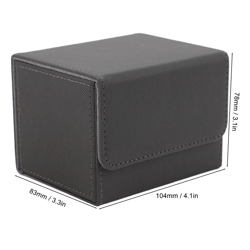 Card Deck Box Magnetic Flap Lid Large Capacity PU Leather