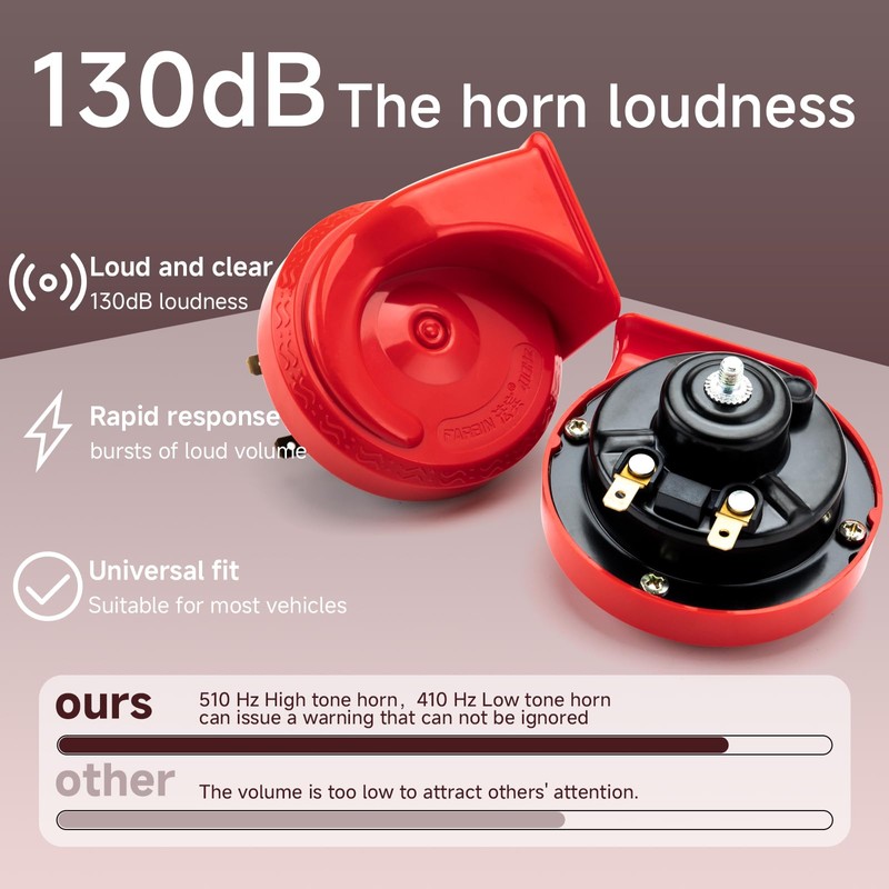 FARBIN 12v Horns for Car Universal Vehicle Horns Loud Dual-Tone