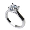 NANA Silver 7.50mm (1.50ct) Round Cut Zirconia Lucita Solitaire Ring-Platinum