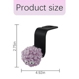 AICEL Car Seat Headrest Hook, 4PCS Soot Sprite Plush Vehicle Backseat Hanging Storage Organizer for Purse Coats Umbrellas, Cute Automotive Interior Holder Hanger Accessories, Universal Fit(Lilac)