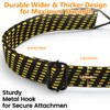 Adjustable Flat Bungee Cord with Hook, Heavy Duty Thickened &