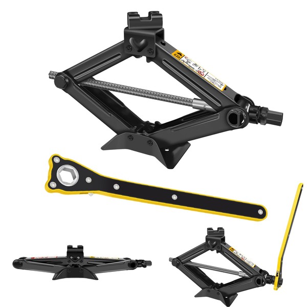 Car Jack Kit with Lug Wrench, Heavy Duty Lifting Jack