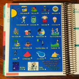 Handmade Summer Bucket List Dashboard Insert for use with Erin Condren Planner