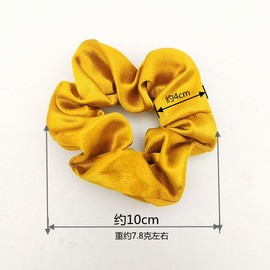 7 Pcs Satin Sleep Hair Scrunchies Pillow Hair Ties Silky School Elastic Hair Bobbles Soft Wrist Scrunchies Ponytail Holders Curly Hair Accessories for Women Girls (Yellow)