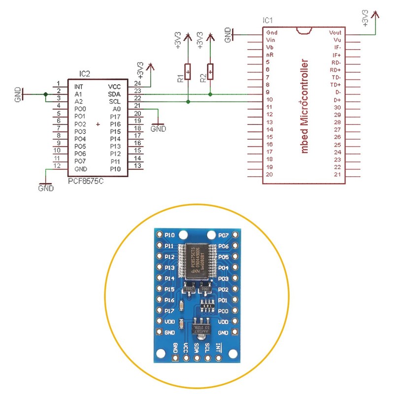 Youmile 2pcs PCF8575 Expansion Module I2C I/O Expansion Shield Module