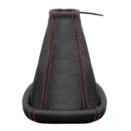L&P A0002-1 Gear Stick Gaiter 100% Genuine Leather Black Stitching Red Replacement Part for Corsa C