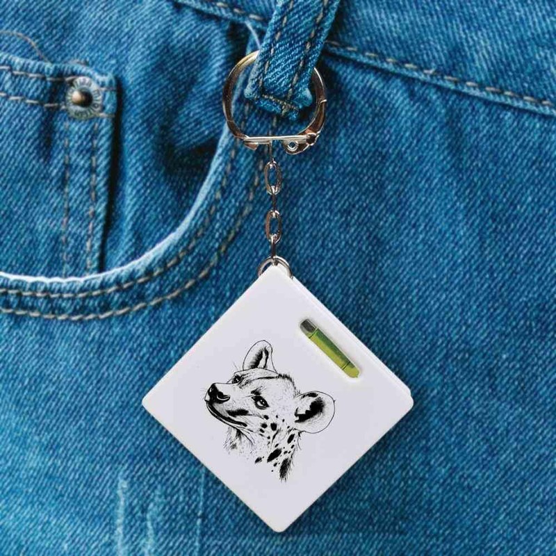 'Hyena Side View' Keyring Tape Measure/Spirit Level Tool (KM00041828)