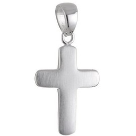 Vinani AKD-EZ Small Cross Pendant Matte 925 Sterling Silver, Sterling Silver