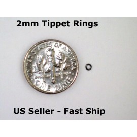 24/7 Fishing 2mm Tippet Rings Dry/Wet/Nymph Fly Fishing Leader Tippet Ring Black + Free Ship - 10 pack