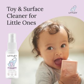 Think Smarter Products Littley Toy & High Chair Cleaner with Hypochlorous Acid, Fragrance-Free, Made Without Ammonia, Bleach, Phosphates, Phthalates, or Dyes, 16oz Spray Bottle