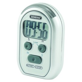 General Tools TI150 3-in-1 Kitchen Timer - for Visually/Hearing Impaired, Loud Environments and Classrooms (Red Flasher, Loud Beeper, Vibration) , Gray