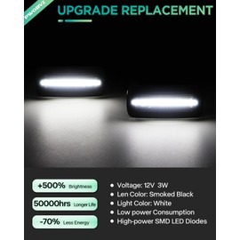 PWOBVZ White Side Marker Lights Compatible for 2010-2018 Dodge Ram 2500 3500, Double Wheel Front Rear Side Marker Fender Lamp, Dually LED Smoked Lens 4PCS