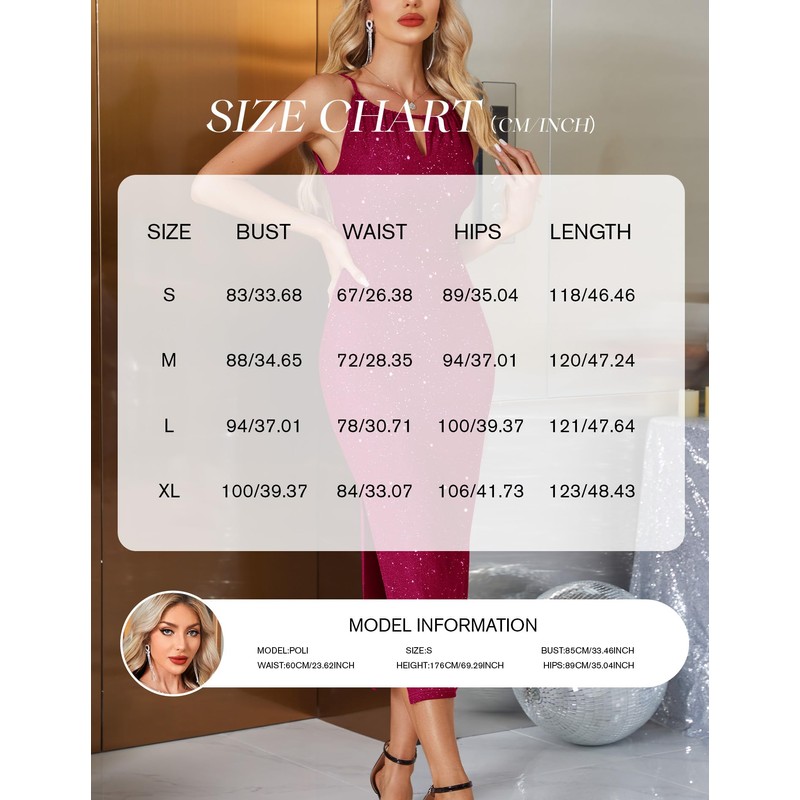 BeryLove Sequin Prom Wedding Guest Cocktail Glitter Spaghetti Strap Dress