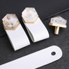 mookaitedecor Set of 2 Rock Quartz Crystal Hexagon Drawer Knobs,